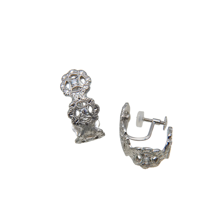 フィレンツェ彫りフラワーイヤリング(RGP)