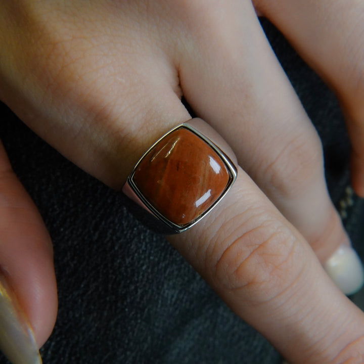 Red jasper Signet Ring