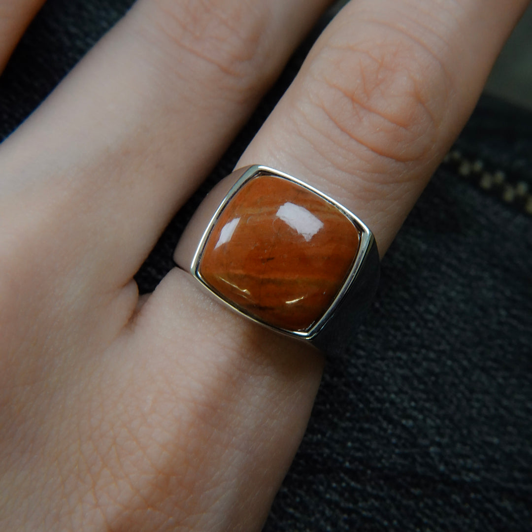 Red jasper Signet Ring