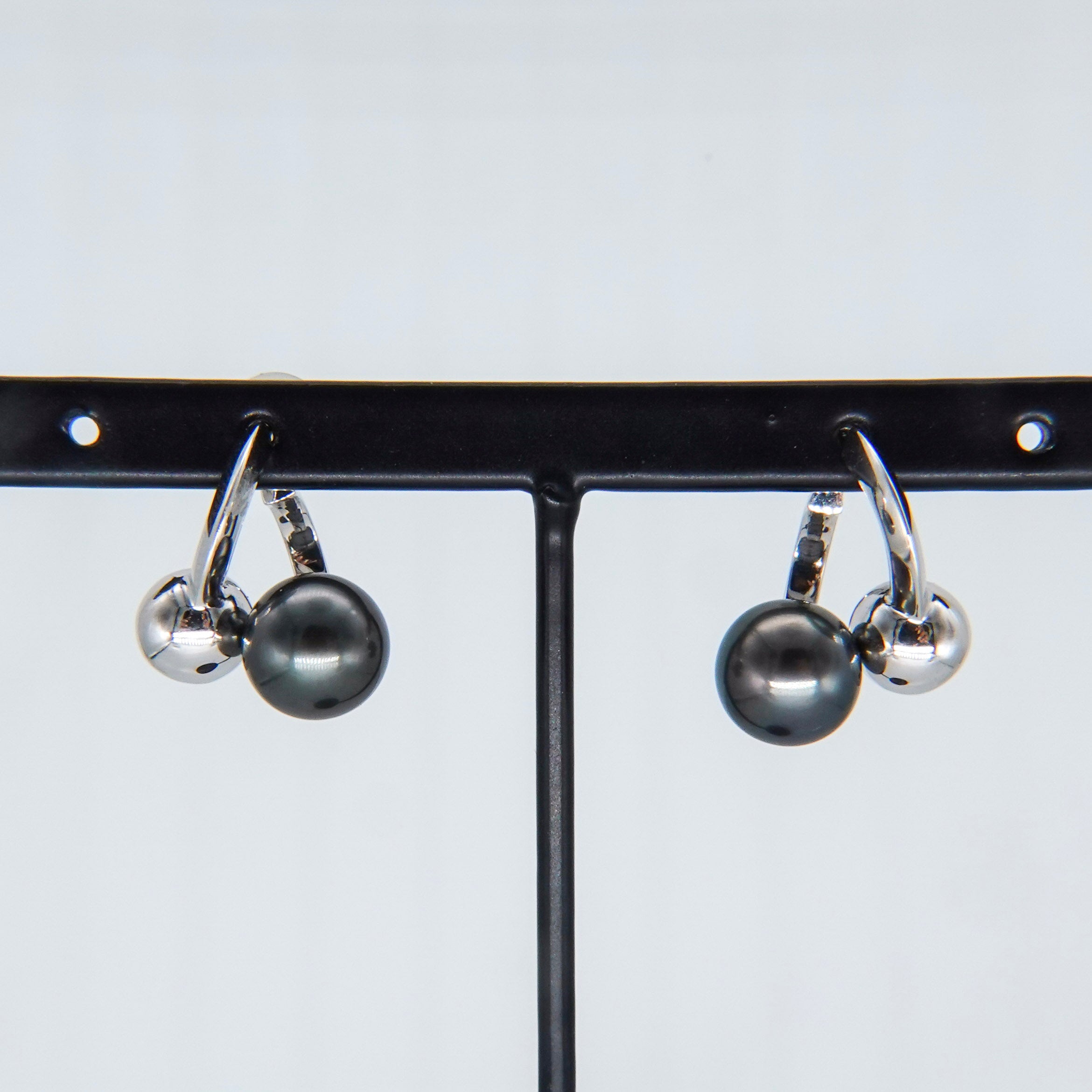ビター◾️中古黒蝶真珠ネックレスK14WGピアスセット Black pearl pierced earrings SMA24K ピアス 黒蝶真珠 – unigem