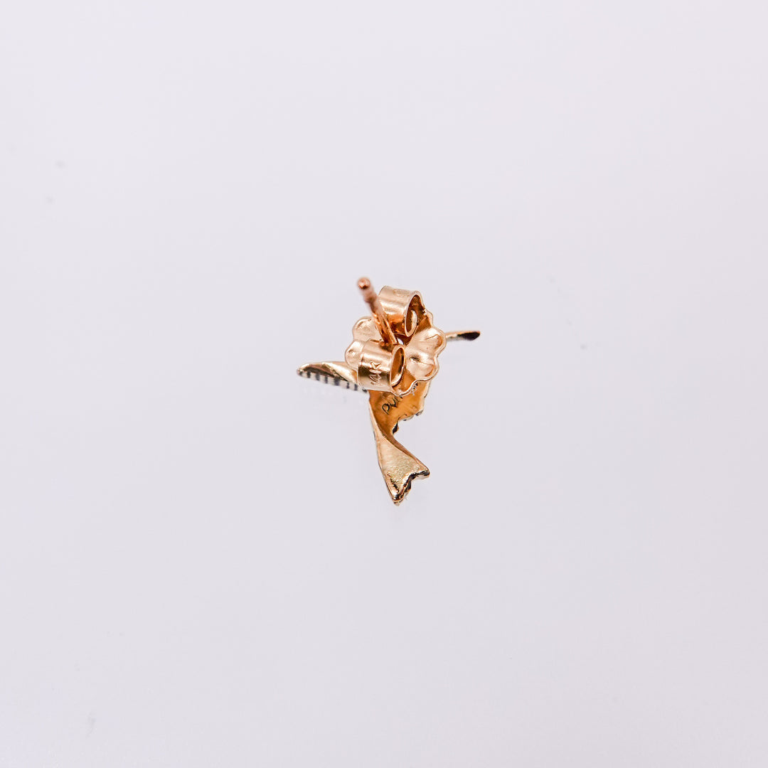 Hummingbird 14K Gold Stud