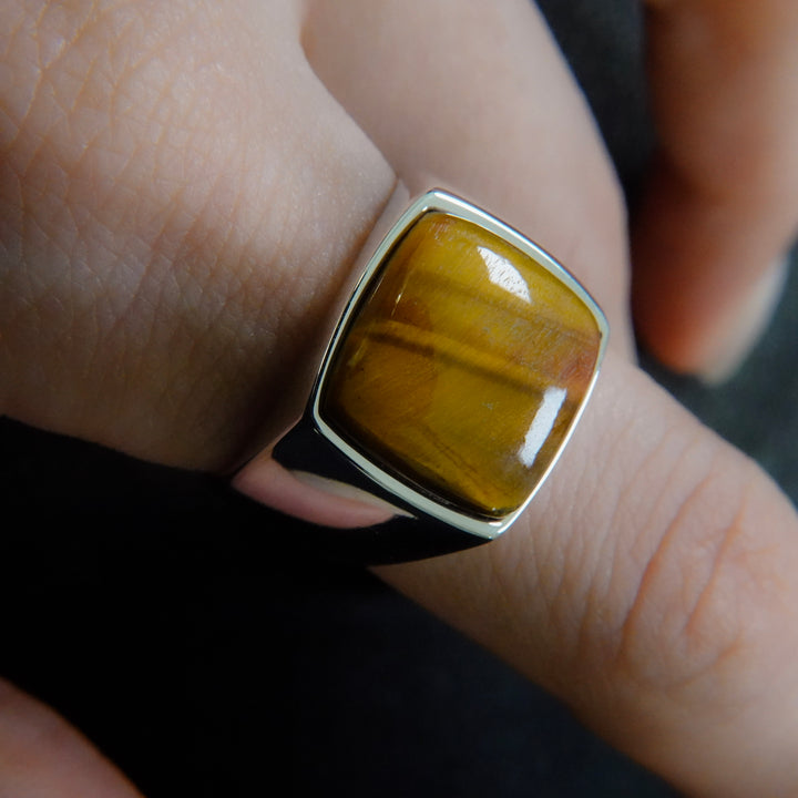 Tiger eye Signet Ring