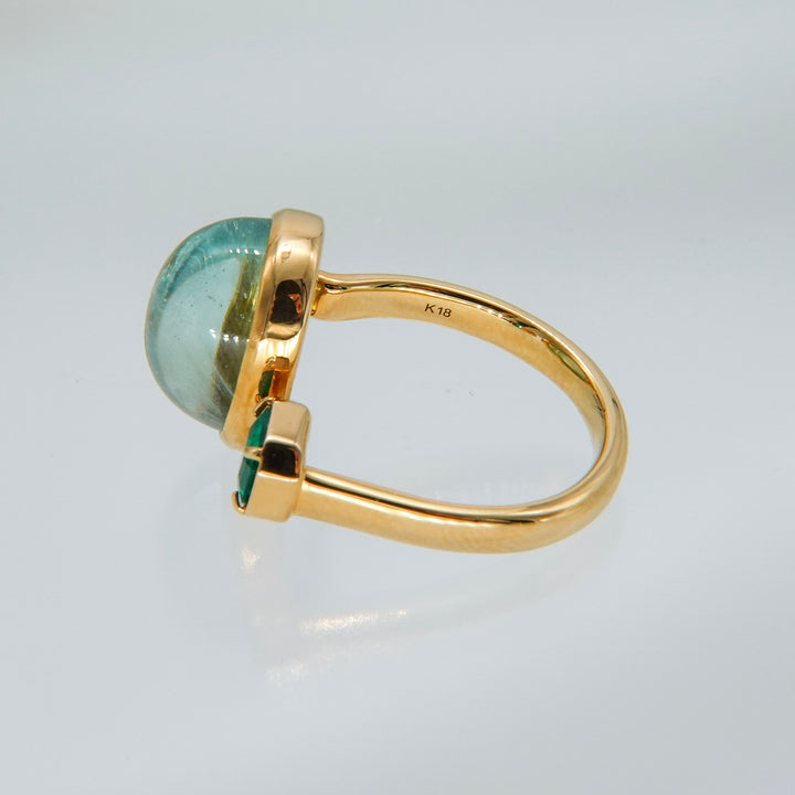 BLANCE 18K Aquamarine Emerald Ring