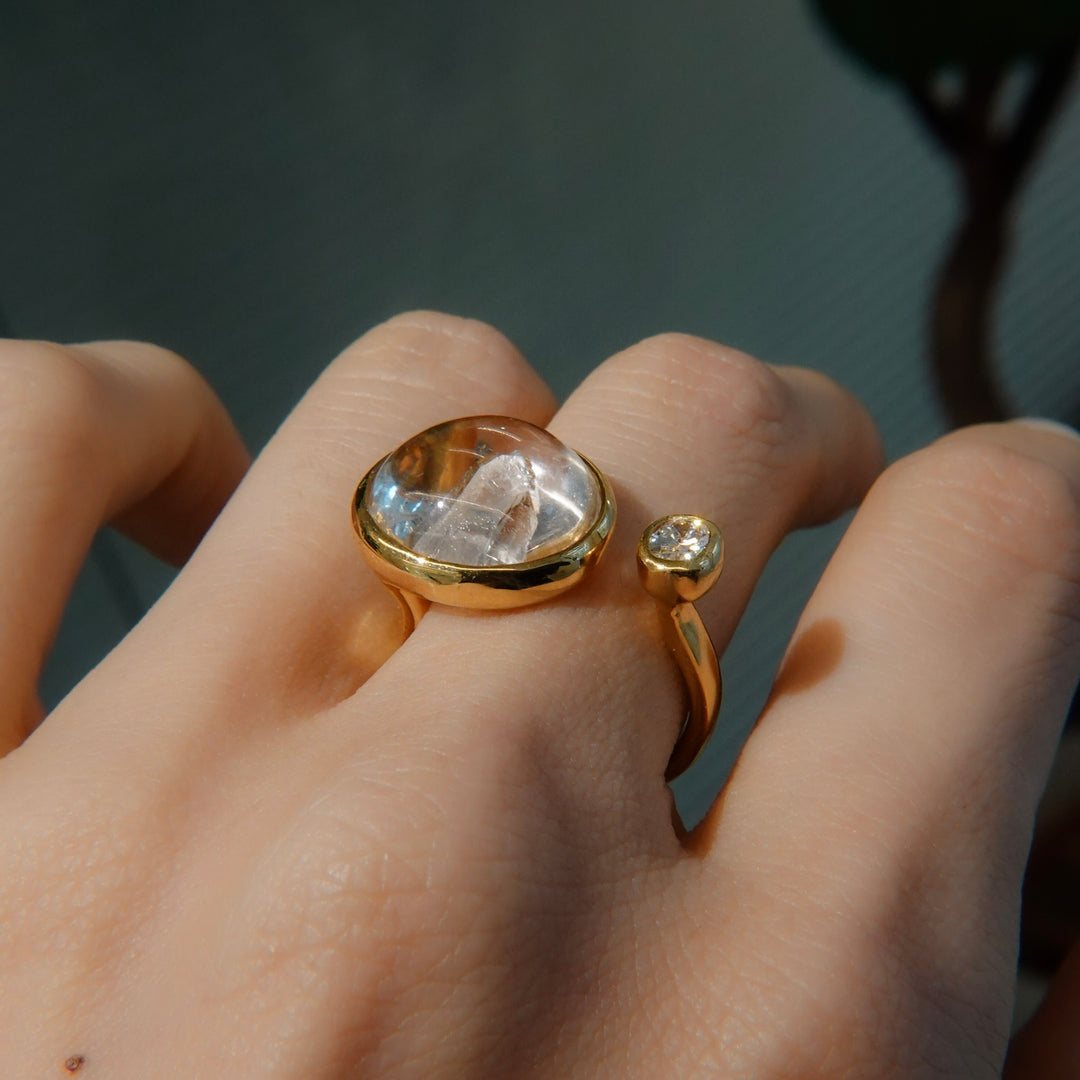 BLANCE 18K Quartz in quartz Diamond Ring