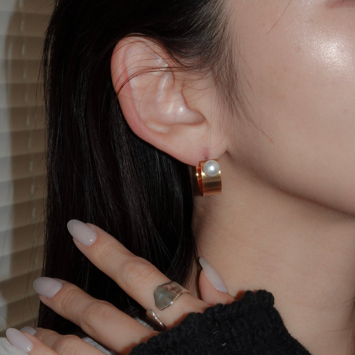 RING pierced earrings