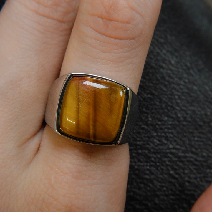 Tiger eye Signet Ring