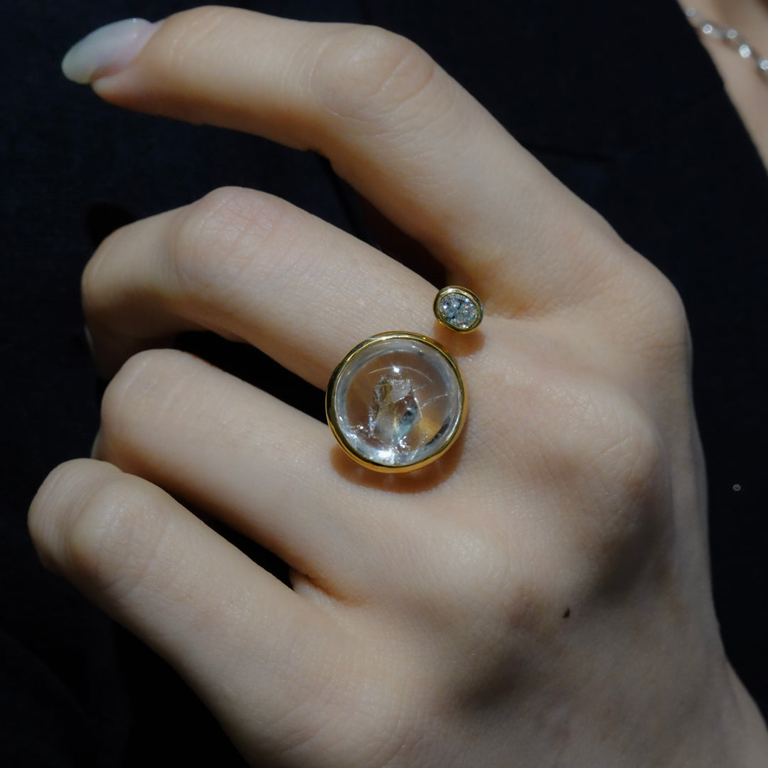 BLANCE 18K Quartz in quartz Diamond Ring