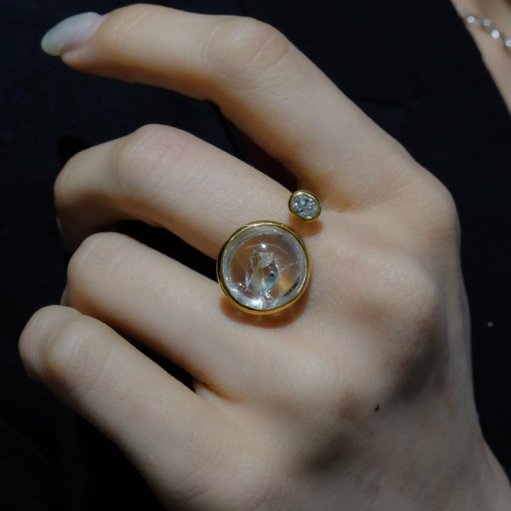 BLANCE 18K Quartz in quartz Diamond Ring