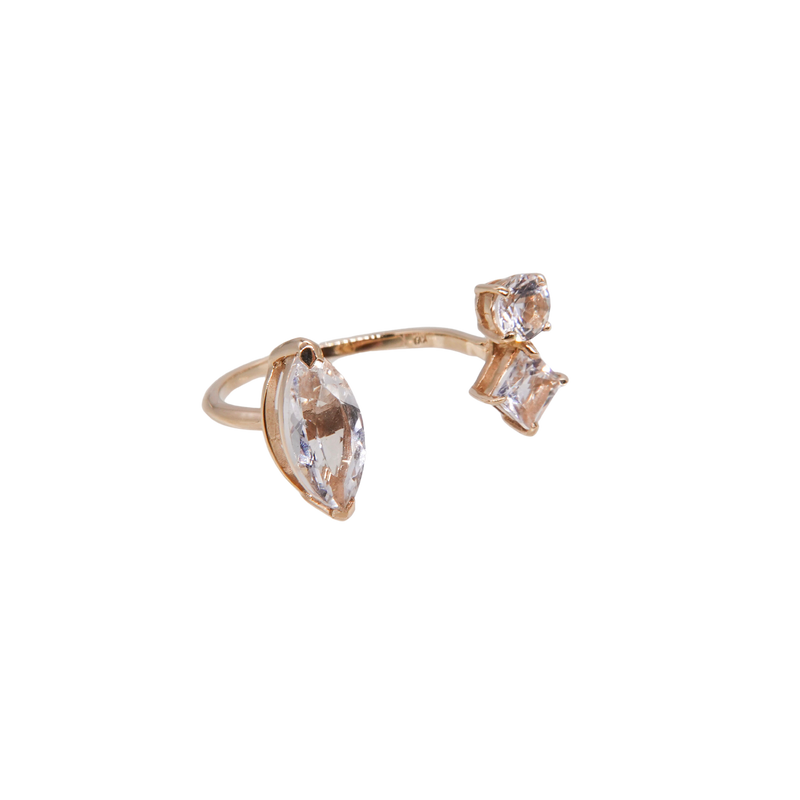 CAPTURED DEW RING_10KYG x White Topaz
