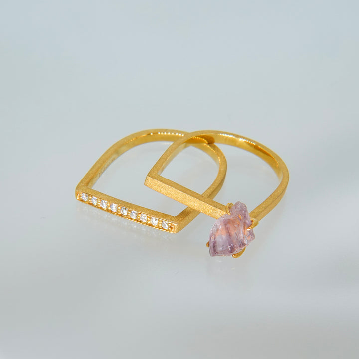 2Way Amethyst Double ring