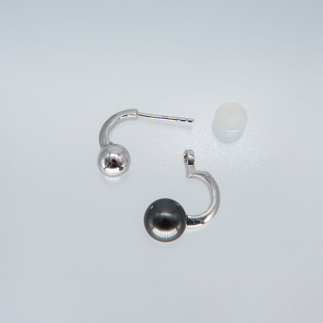 Black pearl pierced earrings SMA24K ピアス 黒蝶真珠