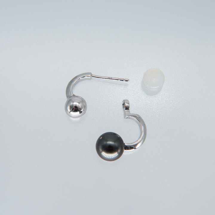 Black pearl pierced earrings SMA24K ピアス 黒蝶真珠