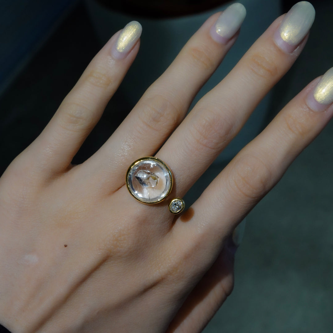 BLANCE 18K Quartz in quartz Diamond Ring