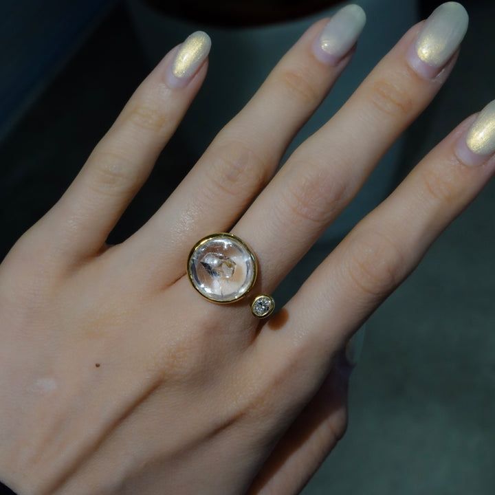 BLANCE 18K Quartz in quartz Diamond Ring