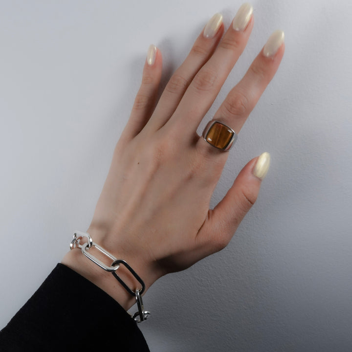 Tiger eye Signet Ring