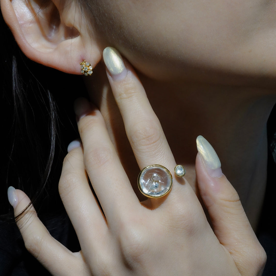 BLANCE 18K Quartz in quartz Diamond Ring