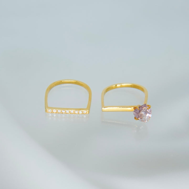 2Way Amethyst Double ring