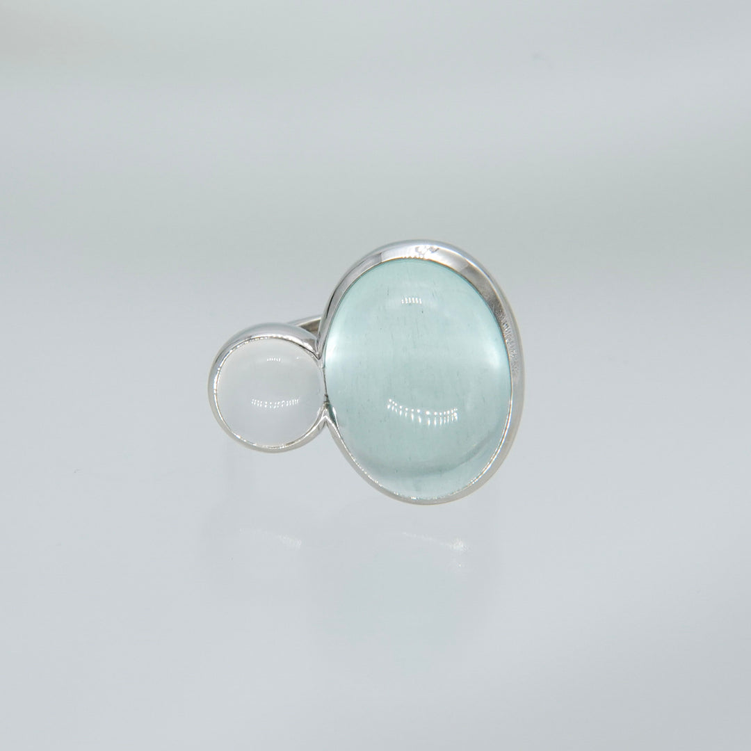 BLANCE Platinum950 Aquamarine Moonstone Ring