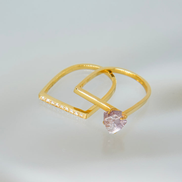 2Way Amethyst Double ring