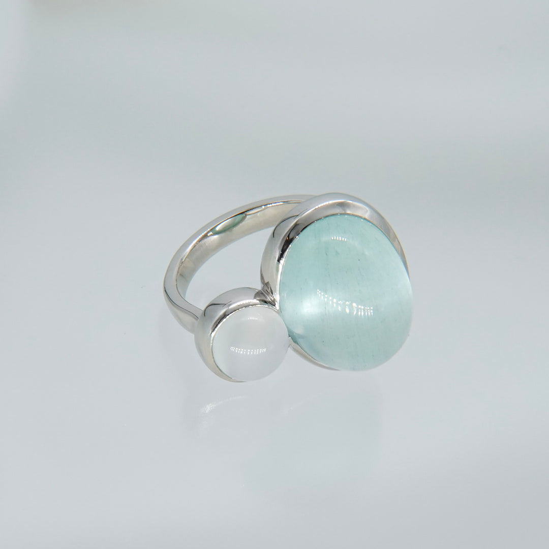 BLANCE Platinum950 Aquamarine Moonstone Ring