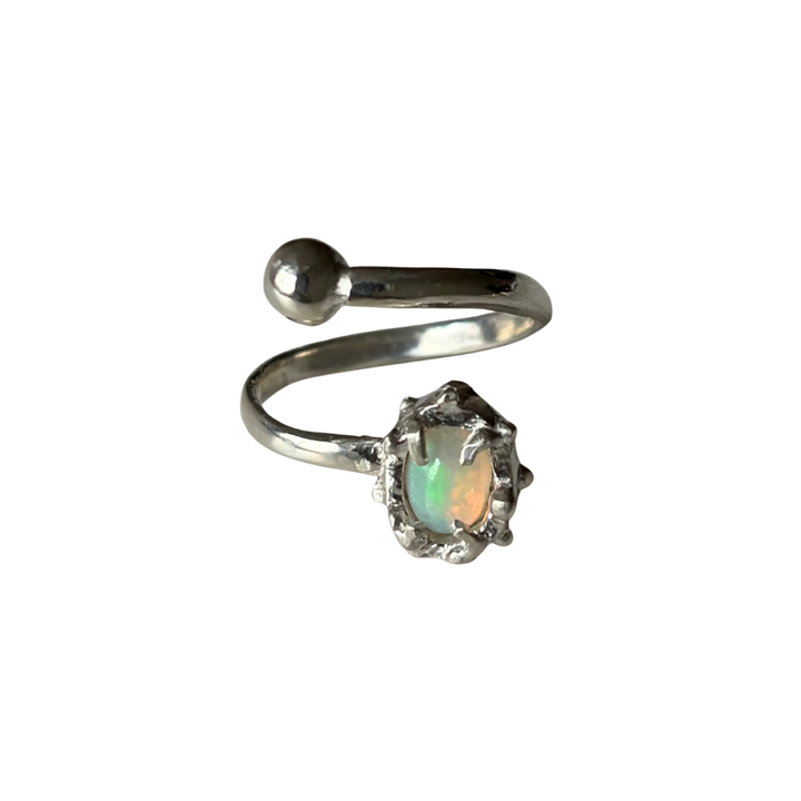 opal spiral ring