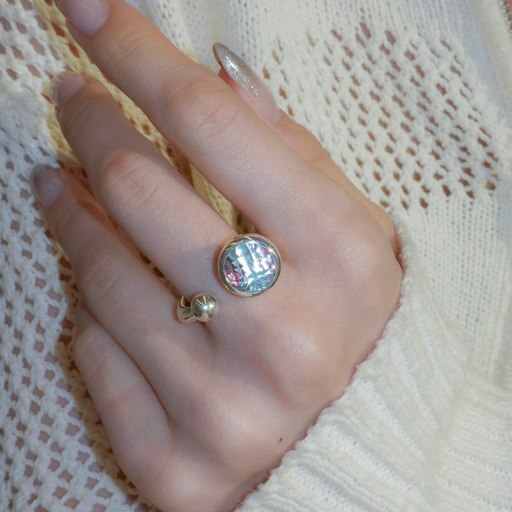 GYOKU RIN Ring / Prasiolite (garnet + blue Zircon)