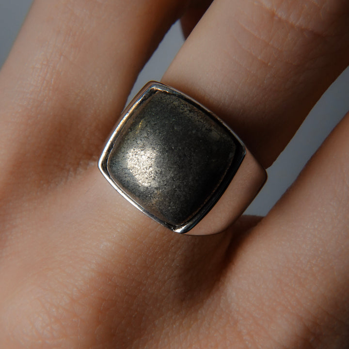 Chalco Pyrite Signet Ring
