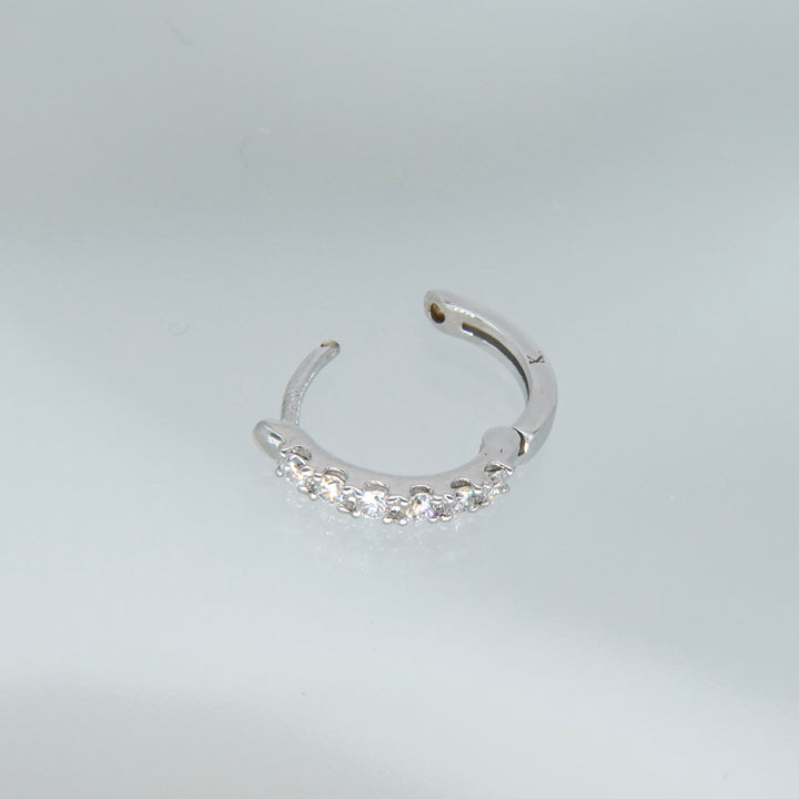 MINI HOOP DIAMOND EARRING (single)_10KWG
