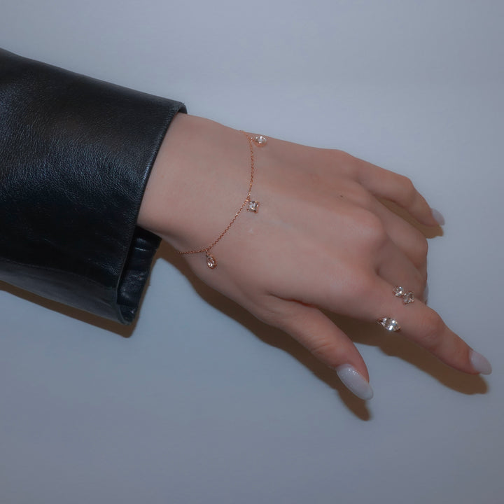STARRY BRACELET - S- _10KRG x White topaz