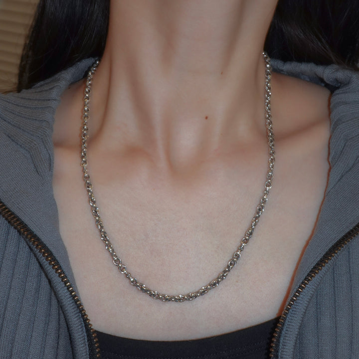 Heavy Double Loop Chain handmade in Sterling Silver_4100