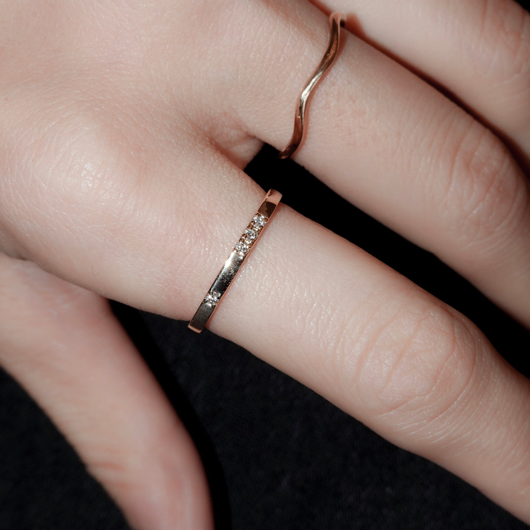 K10ダイヤ4石リング