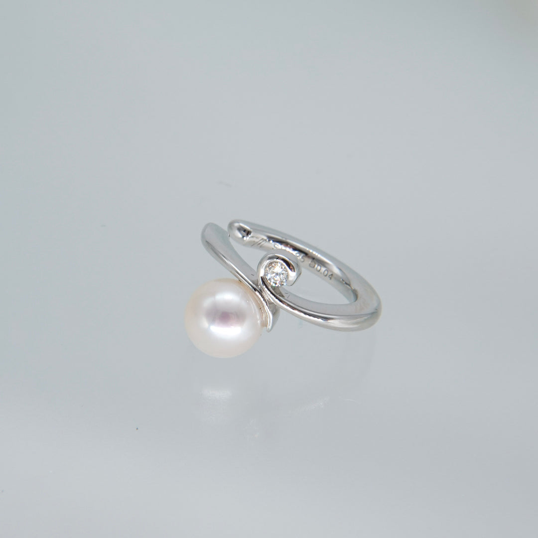 Silver Pearl DiamondEarCuff パール.ダイヤモンド.イヤーカフSMG3PD