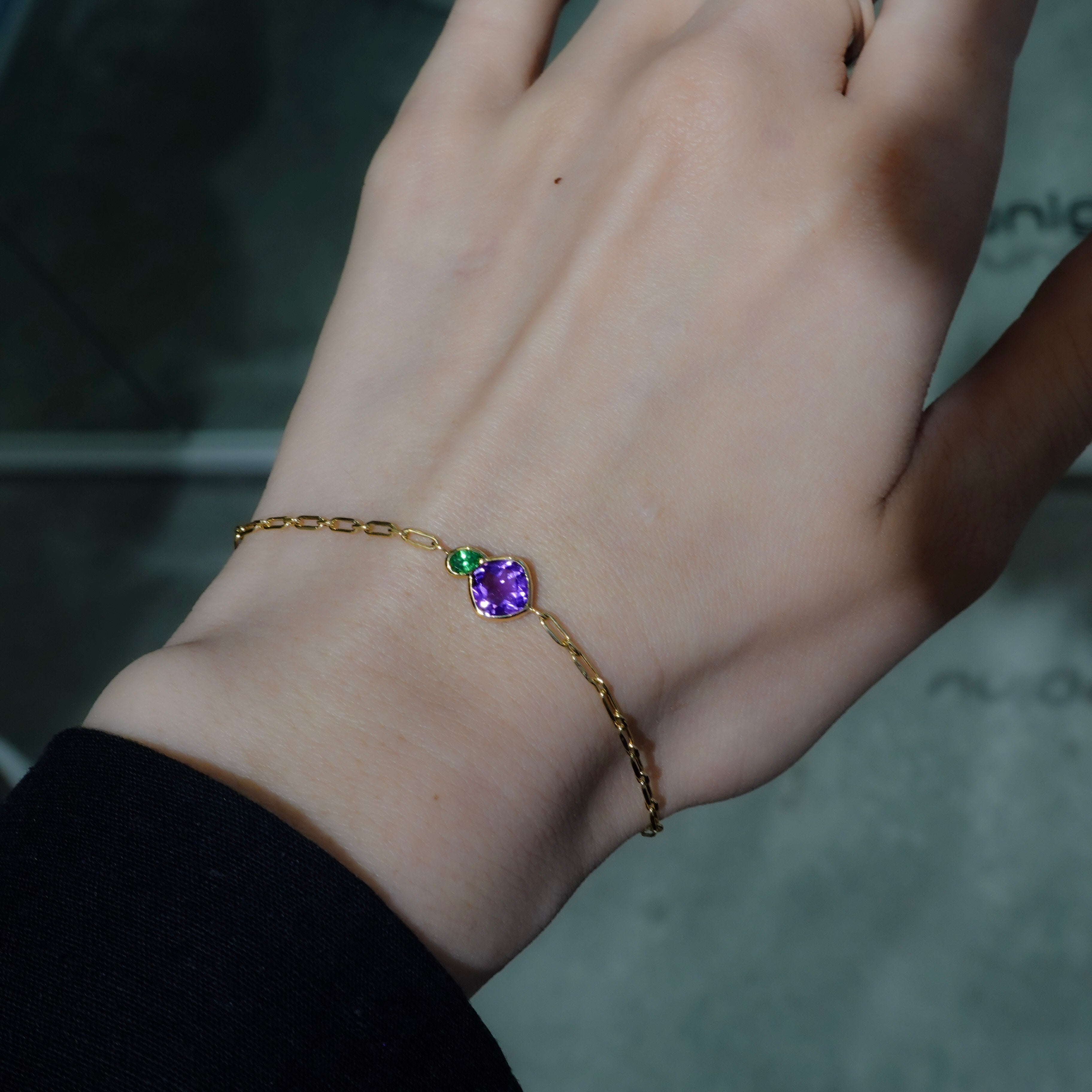 BLANCE 18K Amethyst Greengarnet Bracelet – unigem