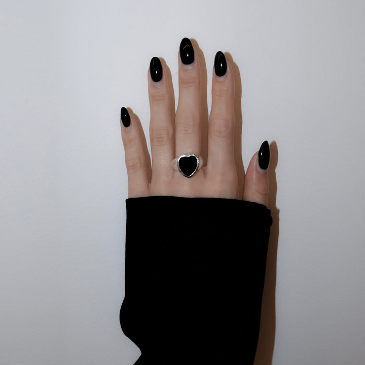 Gem Heart ring- Onyx