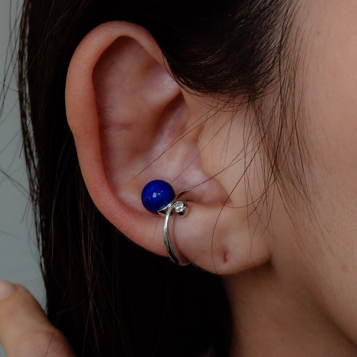 Silver Lapislazuli earcuff SMG3LDイヤーカフ.ラピスラズリ.ダイヤモンド