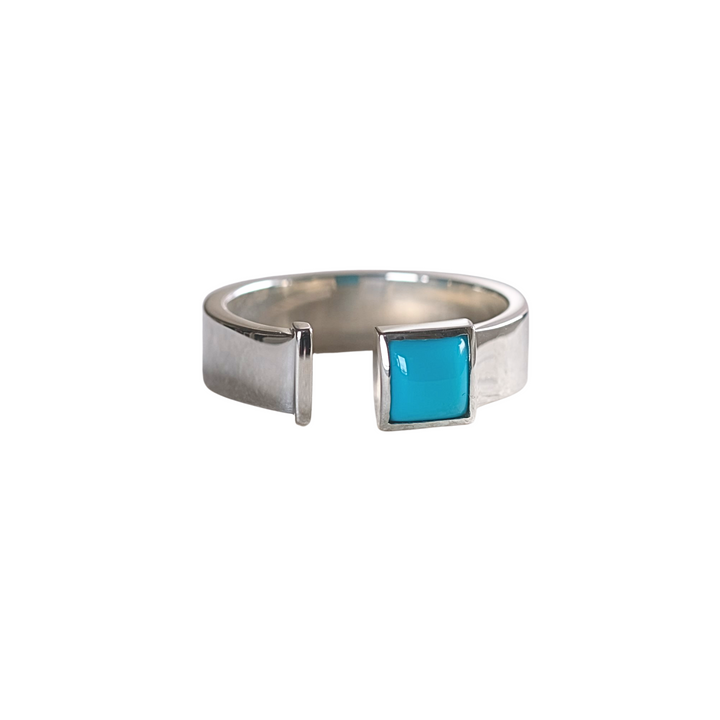 turquoise square open ring
