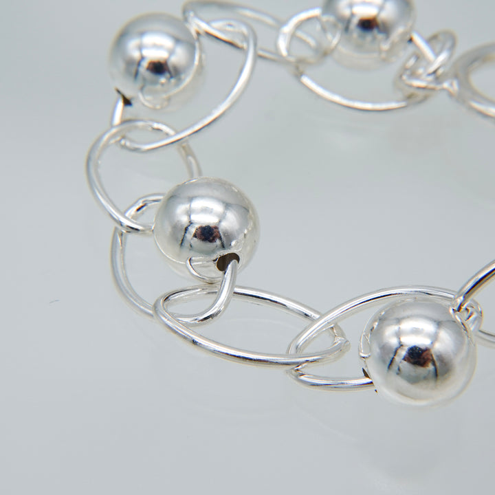 oval chain with ball mix design bracelet [luslep8]