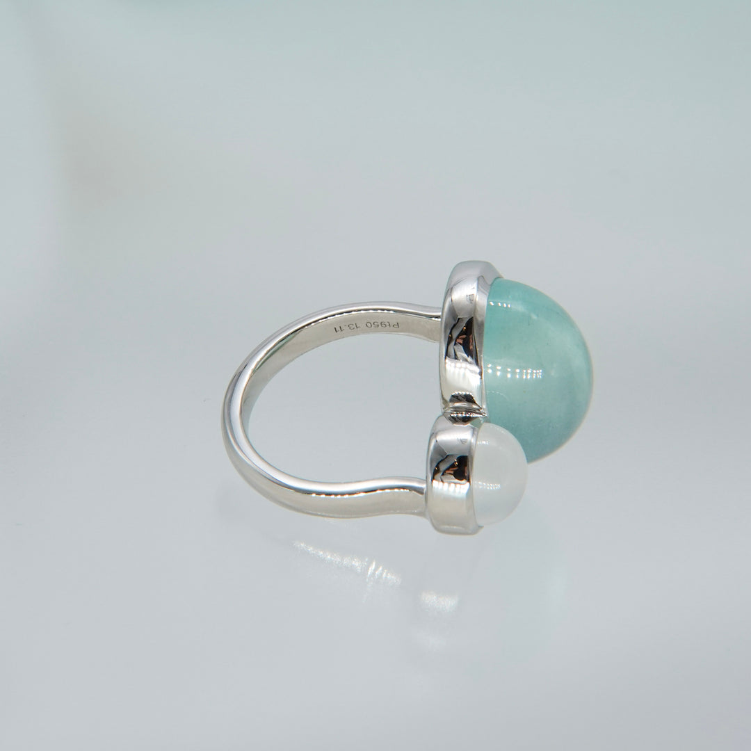 BLANCE Platinum950 Aquamarine Moonstone Ring