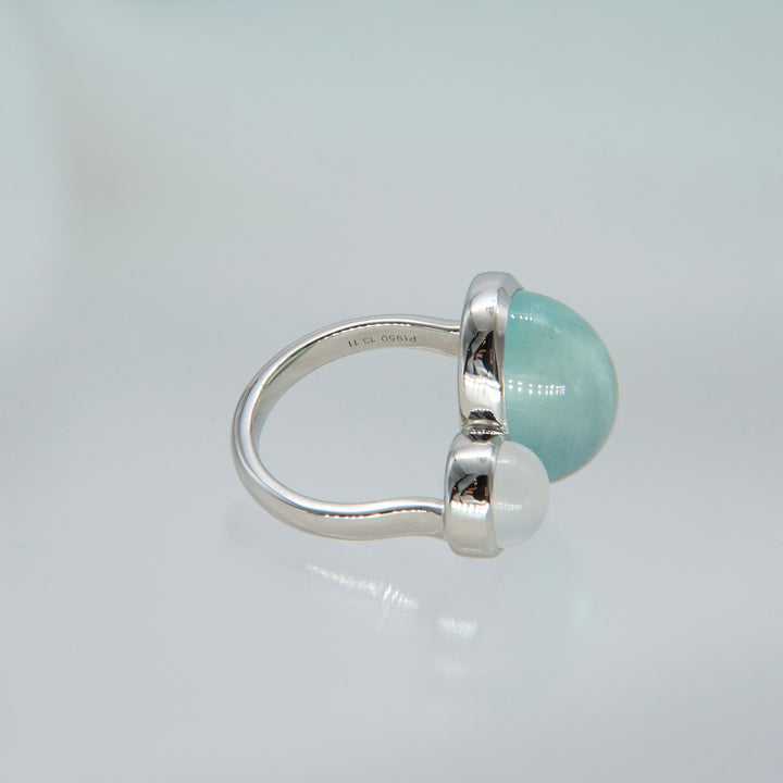 BLANCE Platinum950 Aquamarine Moonstone Ring