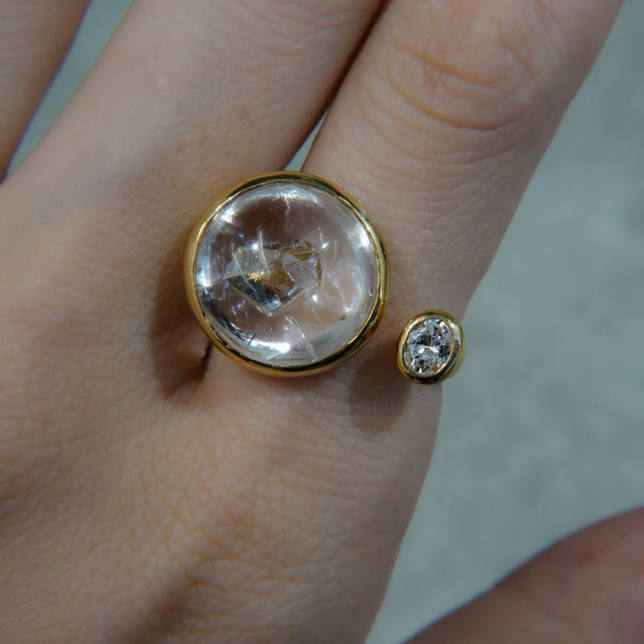 BLANCE 18K Quartz in quartz Diamond Ring