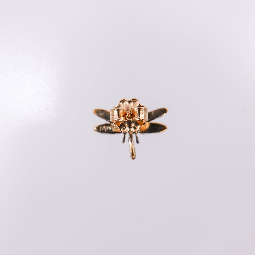 Dragonfly 14K Gold Stud