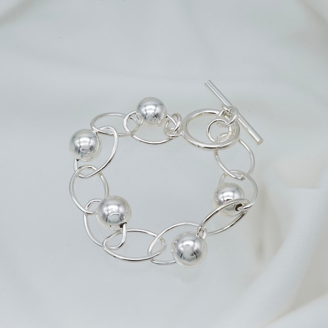oval chain with ball mix design bracelet [luslep8]