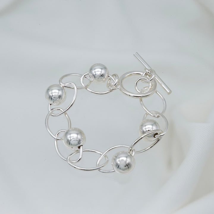 oval chain with ball mix design bracelet [luslep8]
