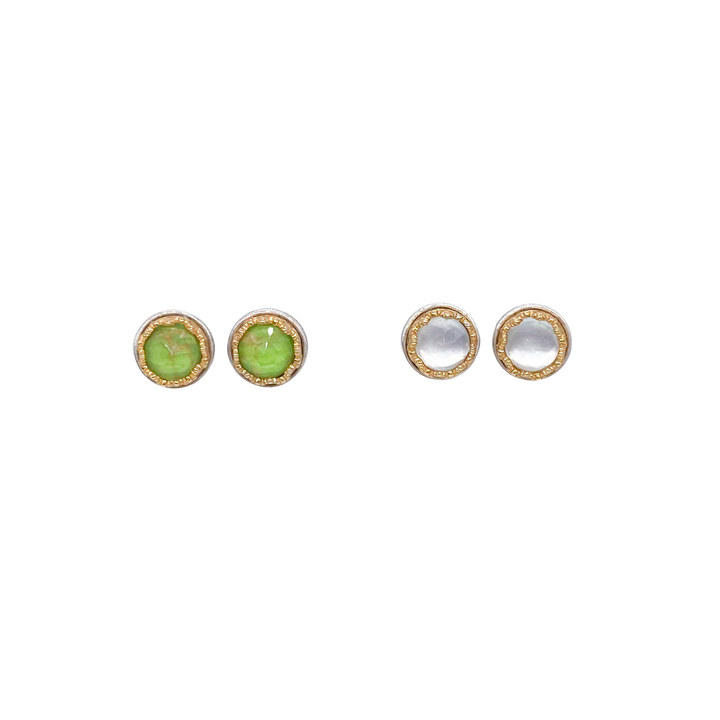 Iris stud earrings in Sterling Silver with Gold plated parts_P1708