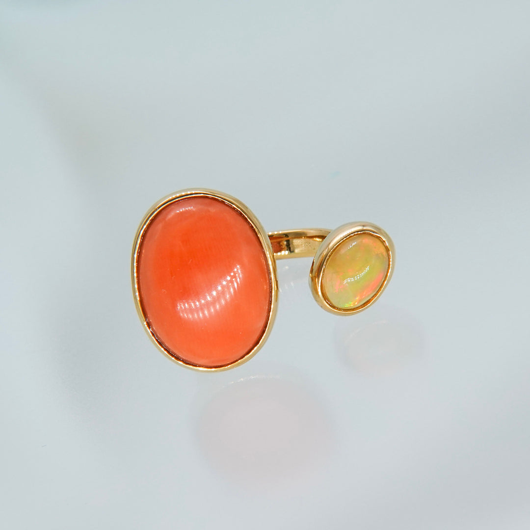 BLANCE 18K Coral Opal Ring