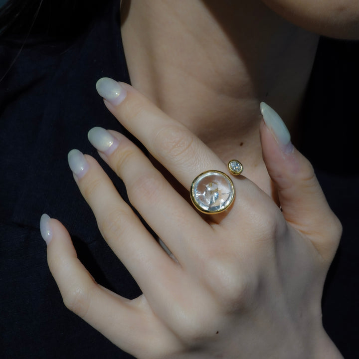 BLANCE 18K Quartz in quartz Diamond Ring