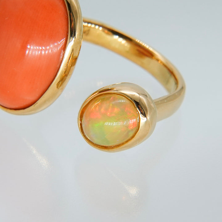 BLANCE 18K Coral Opal Ring