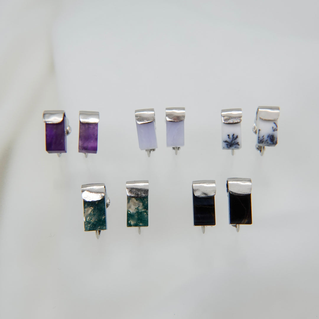 HASAMU earring gemstone square