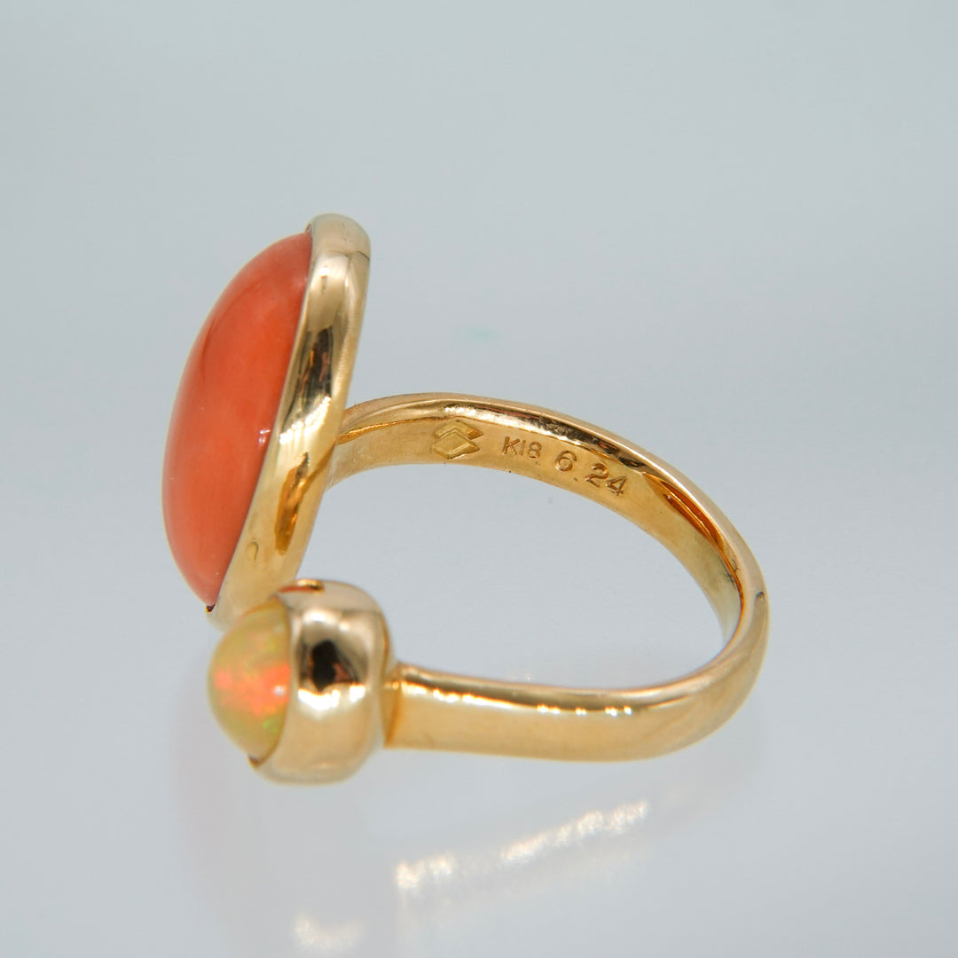 BLANCE 18K Coral Opal Ring