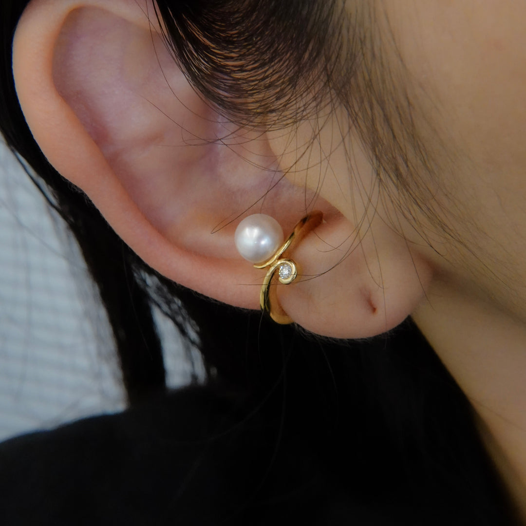 Gold Pearl DiamondEar Cuff パール.ダイヤモンド.イヤーカフ GMG3PD
